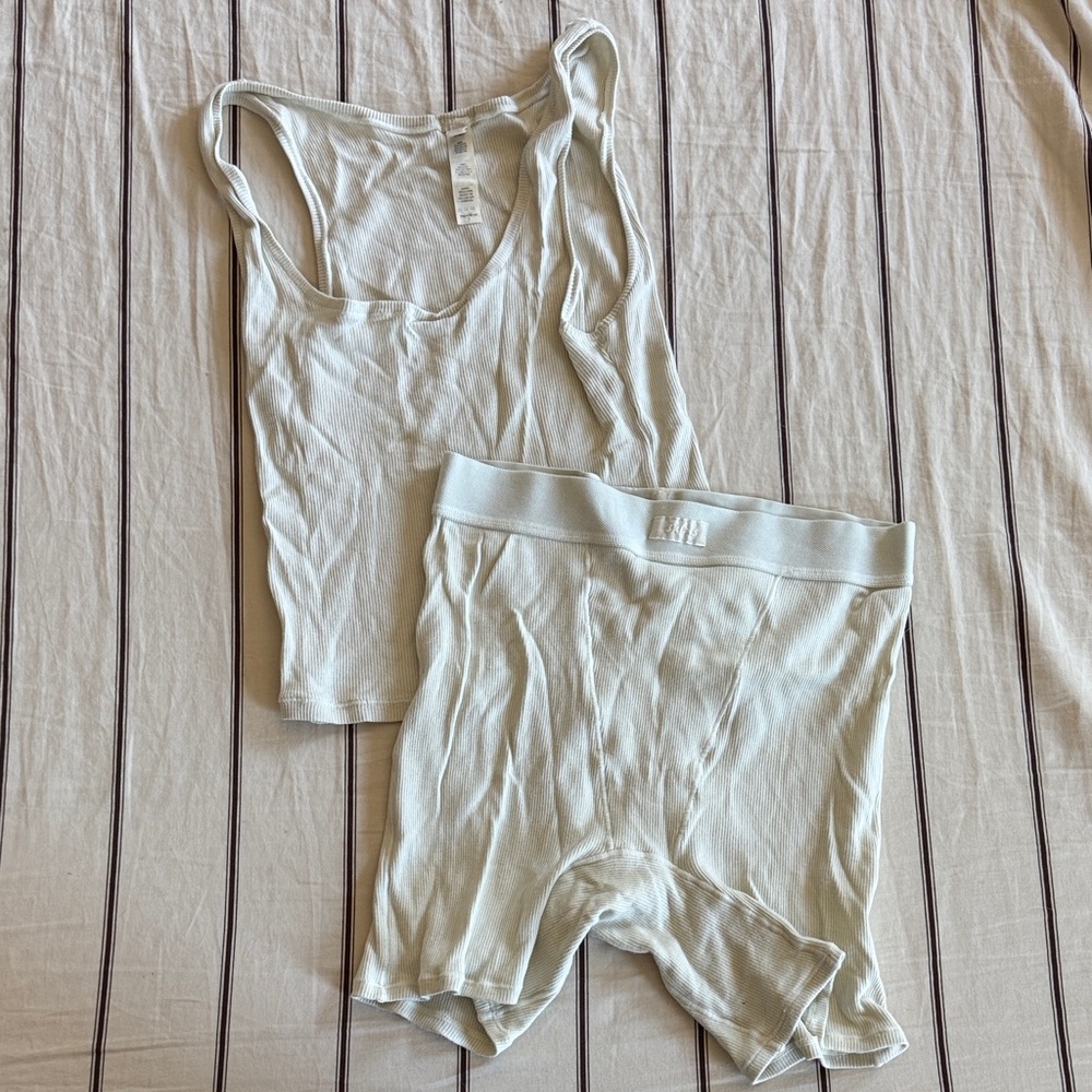 Skims cotton rib tank & boxer set